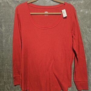 NWT Old Navy Scoop Neck Red Thermal Top 1X